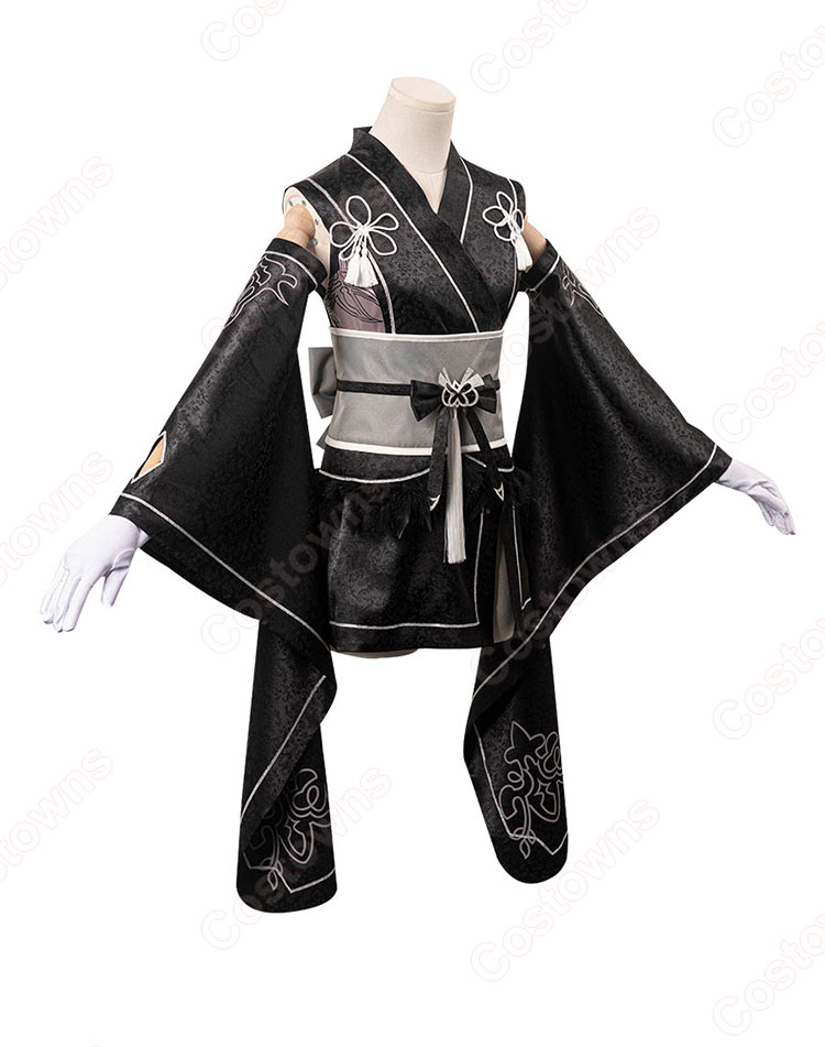 ニーア オートマタ ヨルハ二号B型 2B コスプレ衣装 和服-4