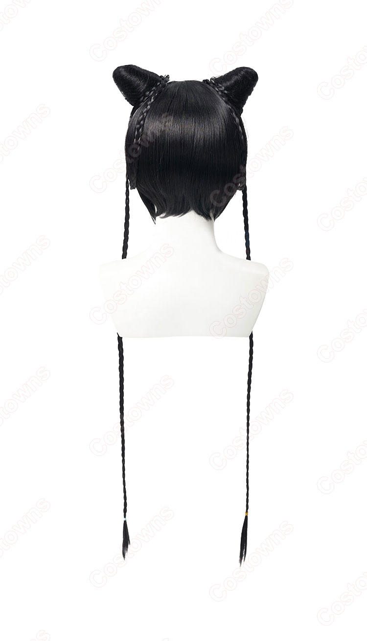 黒執事 劉の義妹 藍猫 コスプレウィッグ-3