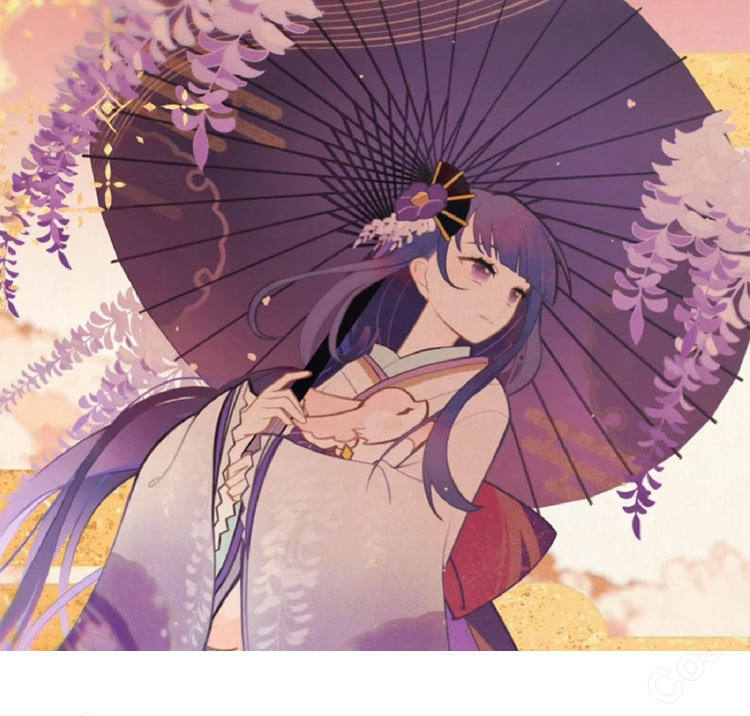 原神 稲妻 雷電眞 雷神バアル コスプレ衣装-1