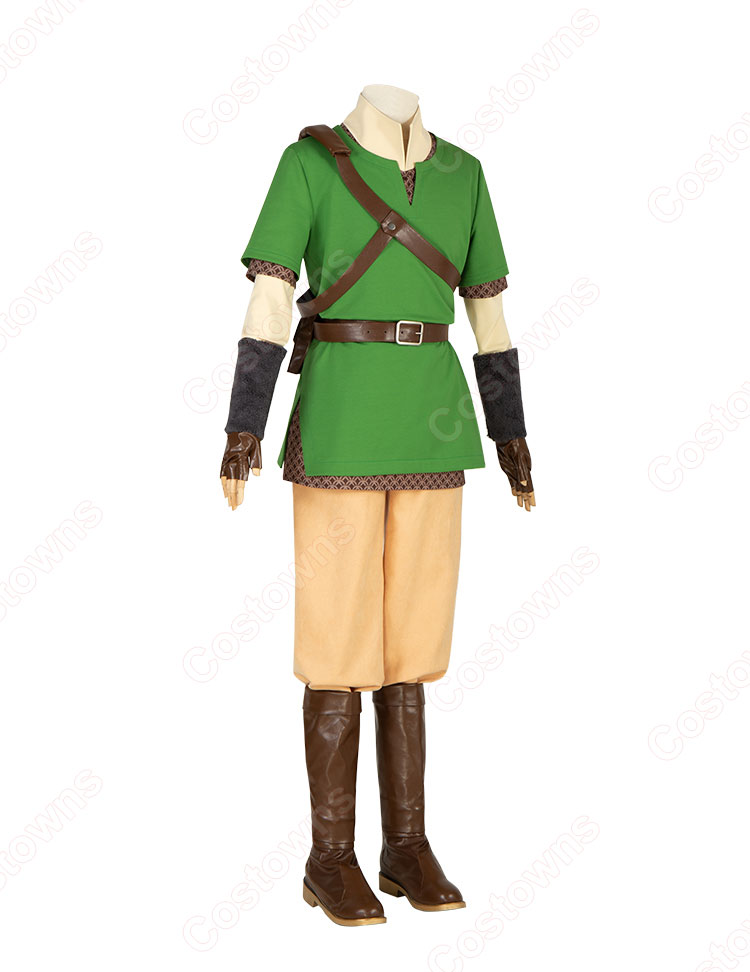 ゼルダの伝説 スカイウォードソード リンク コスプレ衣装 緑の服 騎士団 制服-2