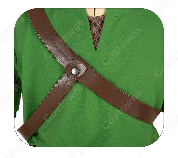 ゼルダの伝説 スカイウォードソード リンク コスプレ衣装 緑の服 騎士団 制服-6