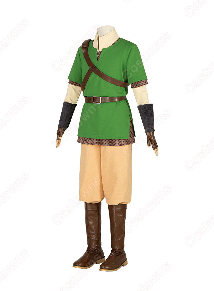 ゼルダの伝説 スカイウォードソード リンク コスプレ衣装 緑の服 騎士団 制服-3
