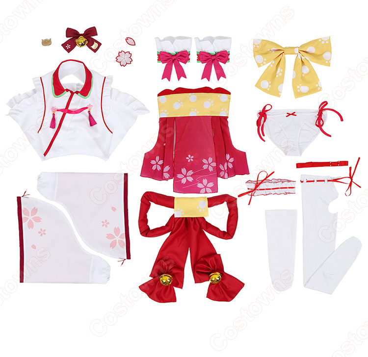 VTuber hololive（ホロライブ） さくらみこ 巫女衣装 コスプレ衣装-9