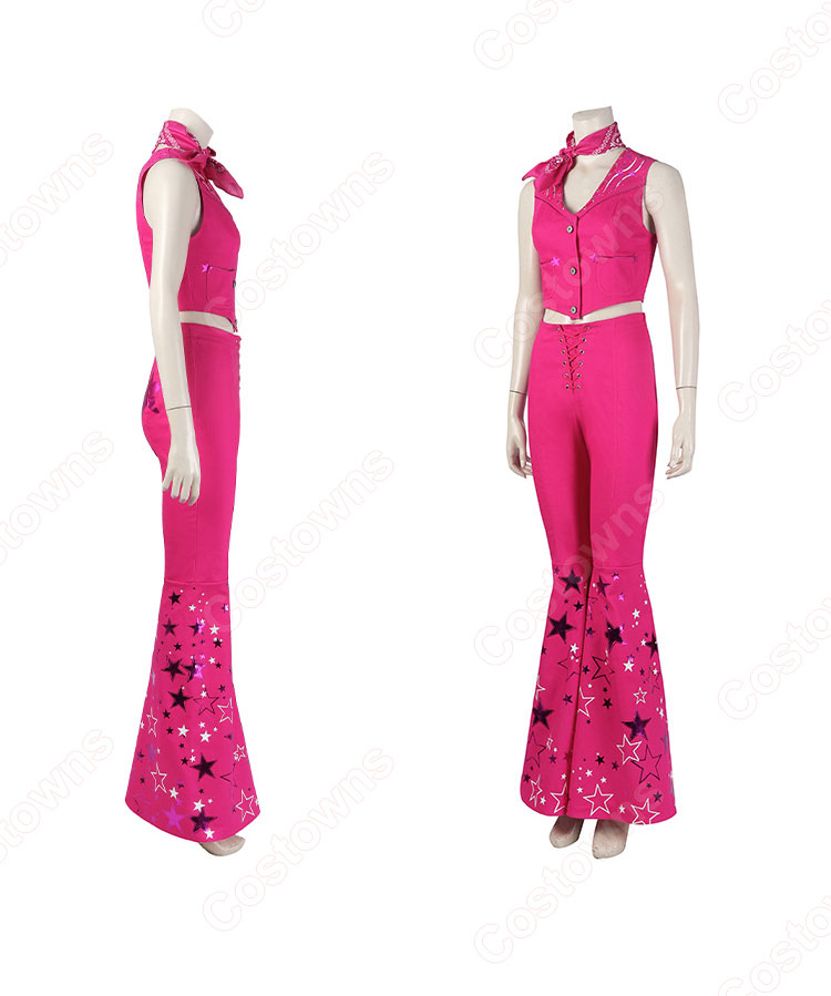 実写化映画 バービー マーゴット・ロビー コスプレ衣装 ピンク カウボーイスタイル-3