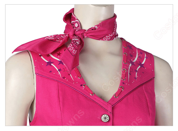 実写化映画 バービー マーゴット・ロビー コスプレ衣装 ピンク カウボーイスタイル-4