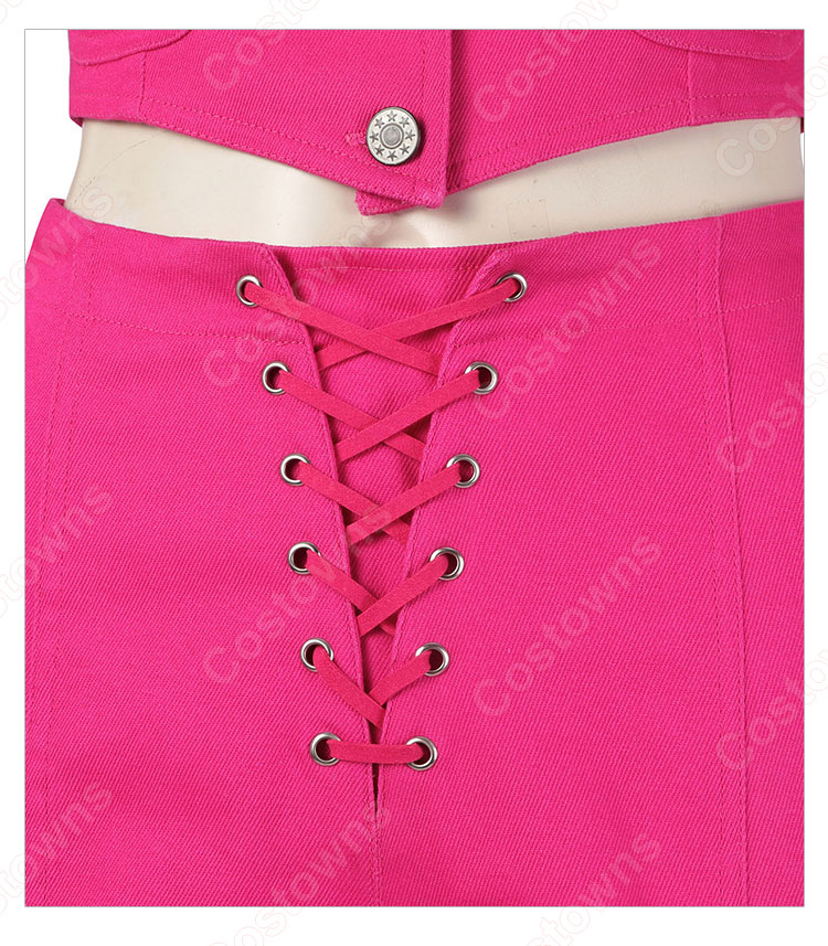 実写化映画 バービー マーゴット・ロビー コスプレ衣装 ピンク カウボーイスタイル-8