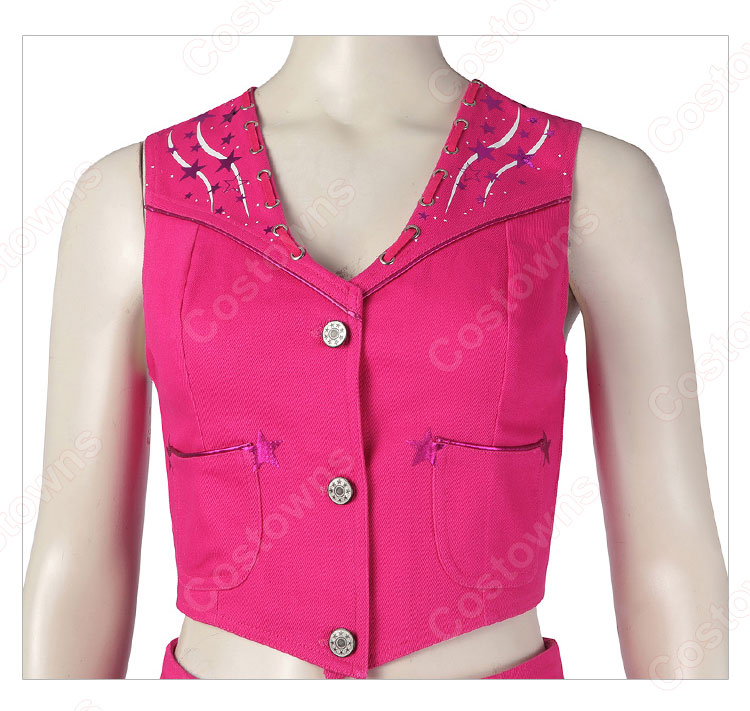 実写化映画 バービー マーゴット・ロビー コスプレ衣装 ピンク カウボーイスタイル-5