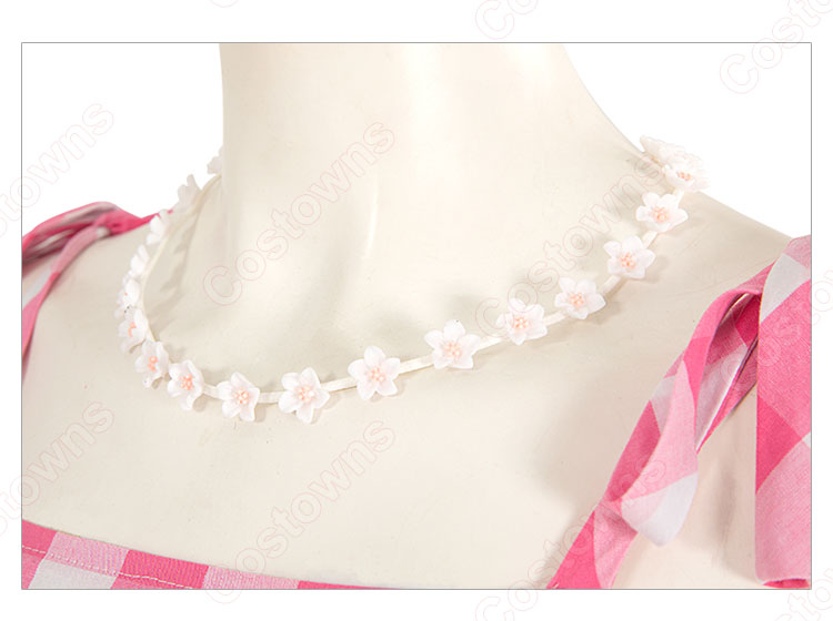 実写化映画 バービー コスプレ衣装 ピンク チェック柄 ワンピース-8