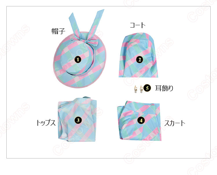 実写化映画 バービー コスプレ衣装 ブルーチェックドレス-13