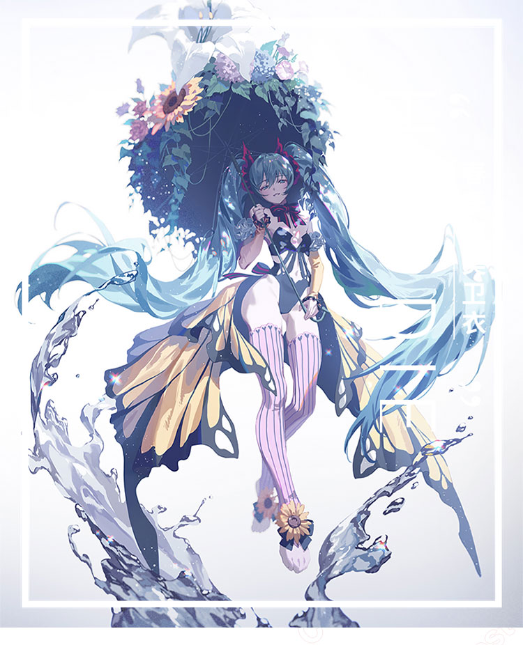 初音ミク アゲハ蝶 ドレス コスプレ衣装-1