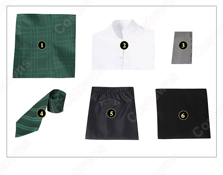 ホグワーツ・レガシー スリザリン 女子生徒 制服 コスプレ衣装 ホグワーツ魔法魔術学校のローブ-14