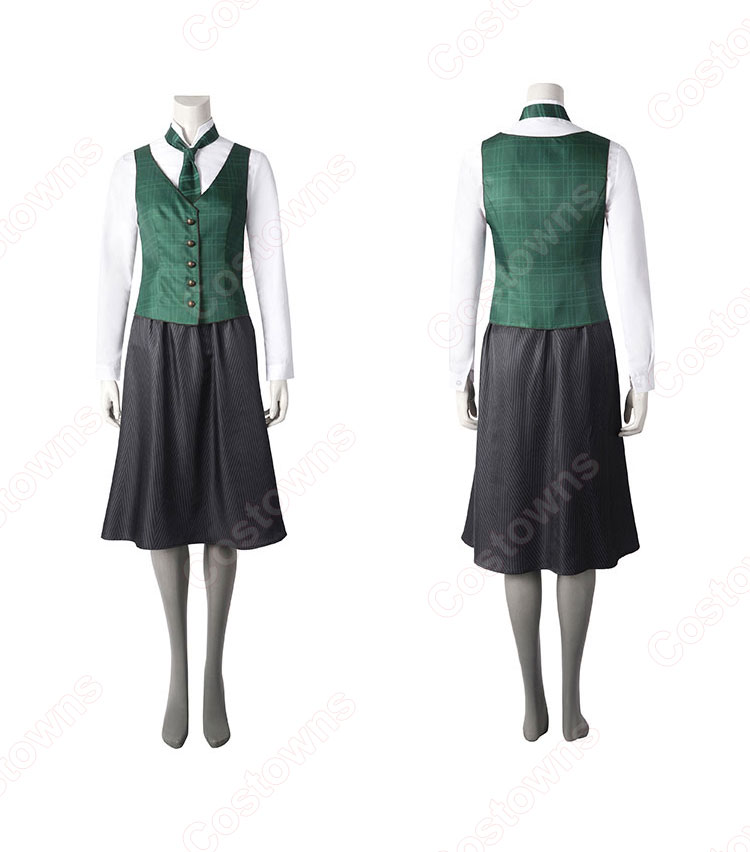 ホグワーツ・レガシー スリザリン 女子生徒 制服 コスプレ衣装 ホグワーツ魔法魔術学校のローブ-2