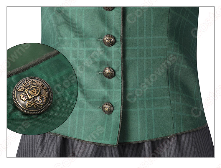 ホグワーツ・レガシー スリザリン 女子生徒 制服 コスプレ衣装 ホグワーツ魔法魔術学校のローブ-9