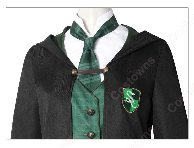 ホグワーツ・レガシー スリザリン 女子生徒 制服 コスプレ衣装 ホグワーツ魔法魔術学校のローブ-3