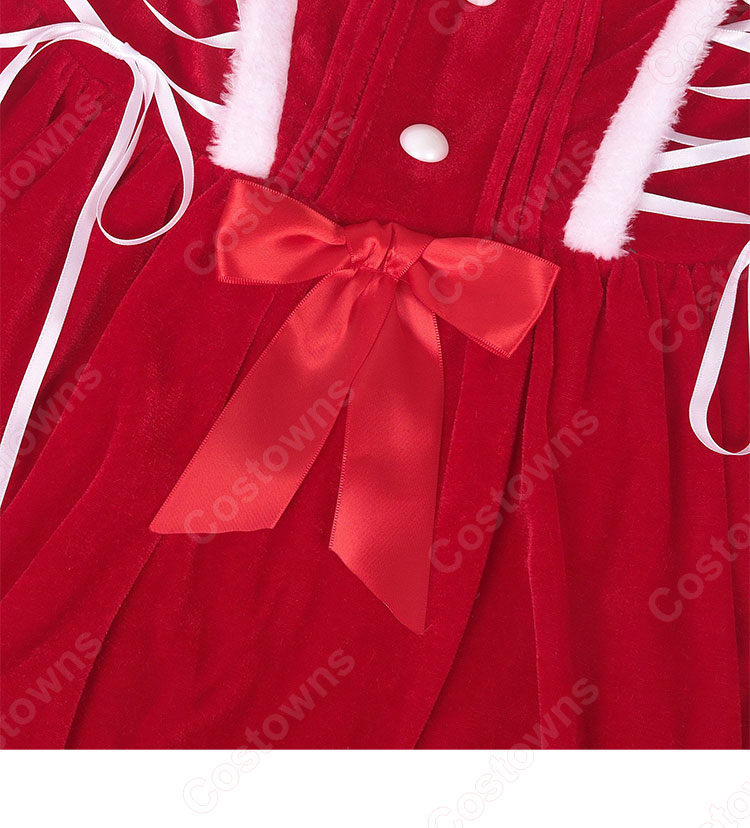 2023 クリスマス ワンピース 大人 サンタコスプレ テーマパーティー衣装 マント ワンピース コスチューム 仮装 演出服-9