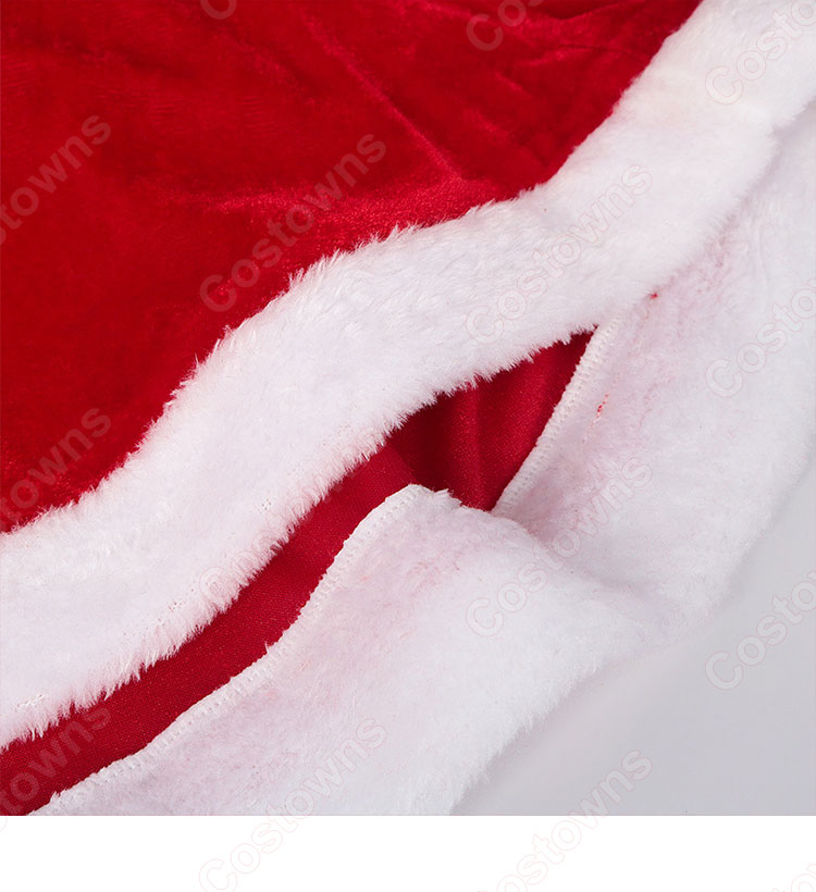 2023 クリスマス ワンピース クリスマスドレス 長袖 マント 仮装 サンタコスプレ 4点セット(マント、ワンピース、ベルト、帽子)-8