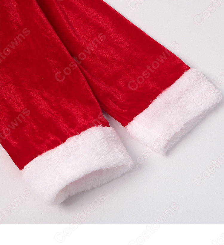2023 クリスマス ワンピース クリスマスドレス 長袖 マント 仮装 サンタコスプレ 4点セット(マント、ワンピース、ベルト、帽子)-9