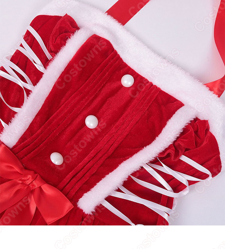 2023 クリスマス ワンピース 大人 サンタコスプレ テーマパーティー衣装 マント ワンピース コスチューム 仮装 演出服-8