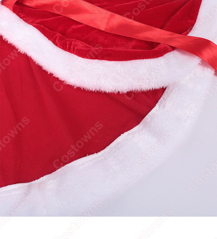 2023 クリスマス ワンピース 大人 サンタコスプレ テーマパーティー衣装 マント ワンピース コスチューム 仮装 演出服-7
