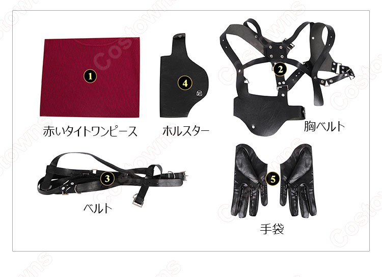 バイオハザード RE:4 エイダ・ウォン コスプレ衣装 赤いタイトワンピース-12