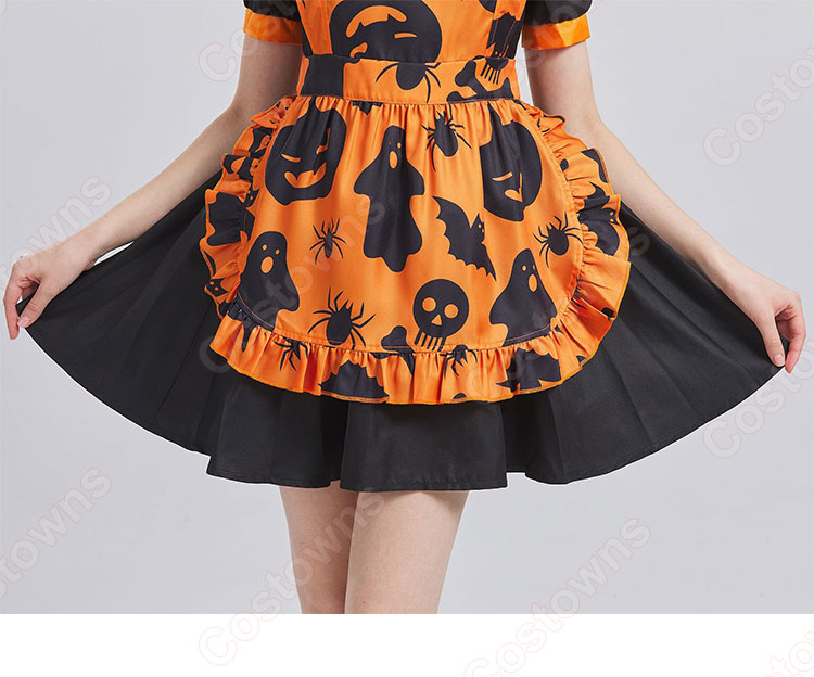 ハロウィン衣装 メイド服 カボチャ スカート コスプレ 衣装 レディース 大人用 女性用 変装 仮装-9