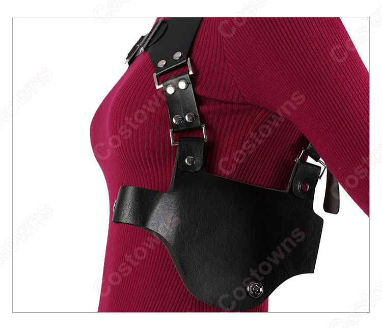 バイオハザード RE:4 エイダ・ウォン コスプレ衣装 赤いタイトワンピース-6