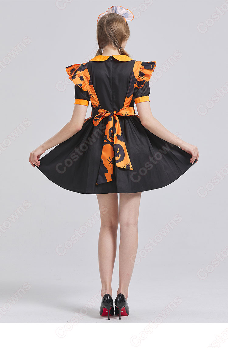 ハロウィン衣装 メイド服 カボチャ スカート コスプレ 衣装 レディース 大人用 女性用 変装 仮装-6