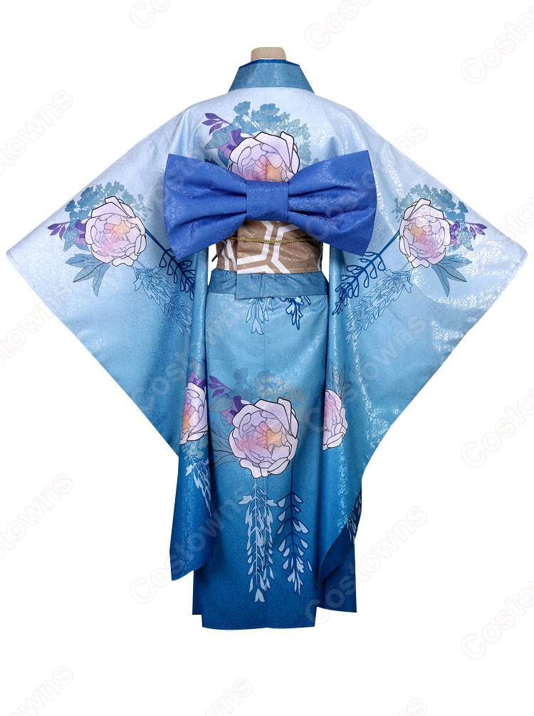 わたしの幸せな結婚 斎森美世 コスプレ衣装 青 着物-4