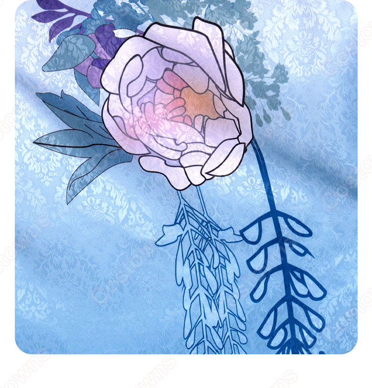 わたしの幸せな結婚 斎森美世 コスプレ衣装 青 着物-6