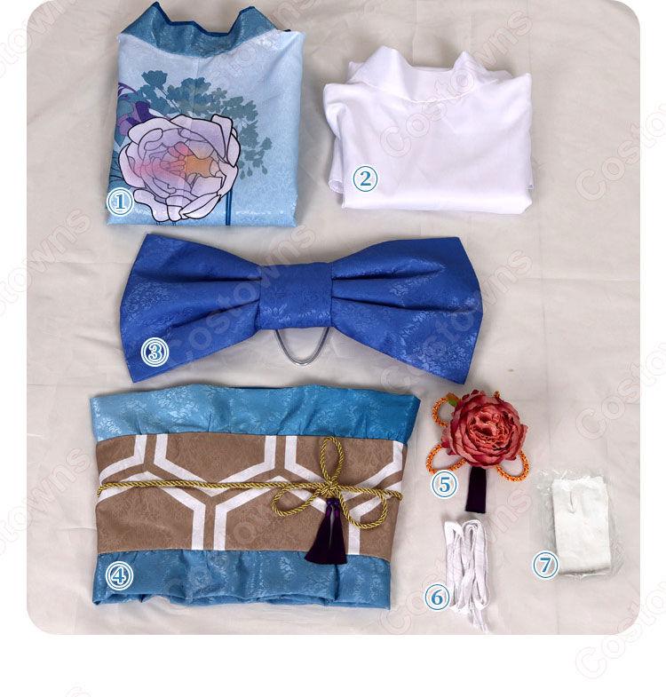 わたしの幸せな結婚 斎森美世 コスプレ衣装 青 着物-9