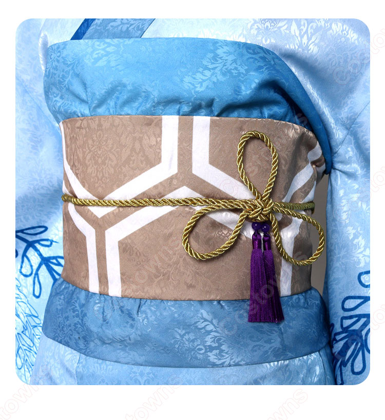 わたしの幸せな結婚 斎森美世 コスプレ衣装 青 着物-5