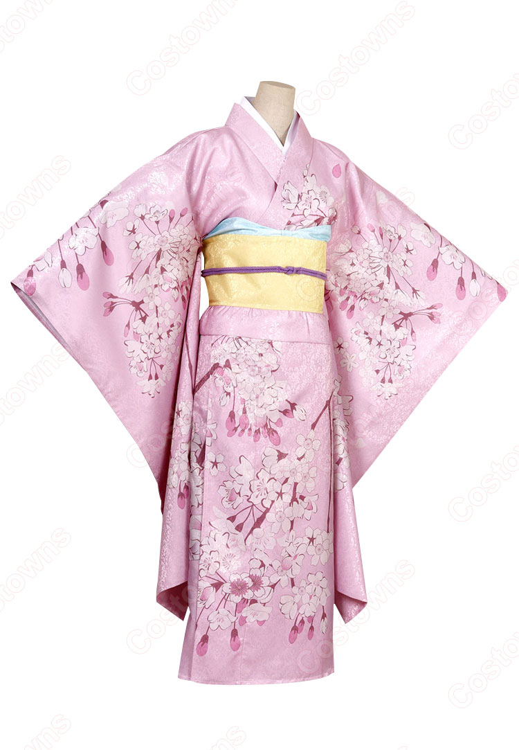 わたしの幸せな結婚 斎森美世 コスプレ衣装 桜色 着物-3