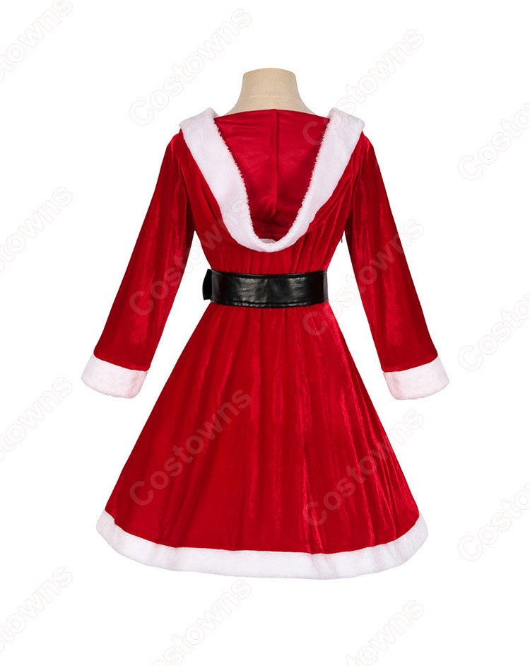 2023 クリスマス衣装 コスプレ テーマパーティー衣装 長袖 Vネック ワンピース-4