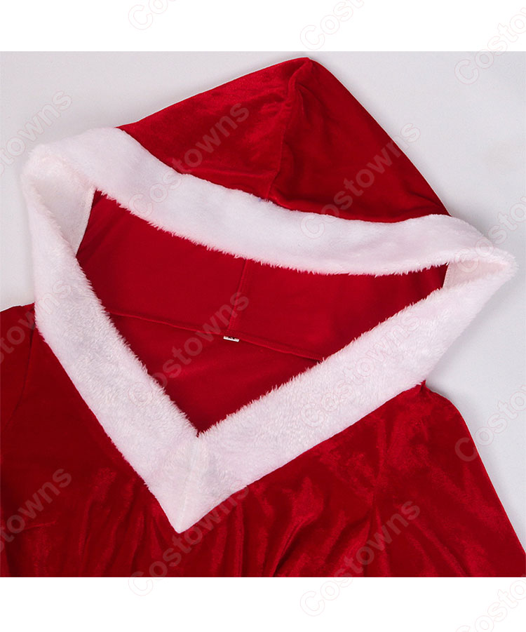 2023 クリスマス衣装 コスプレ テーマパーティー衣装 長袖 Vネック ワンピース-5