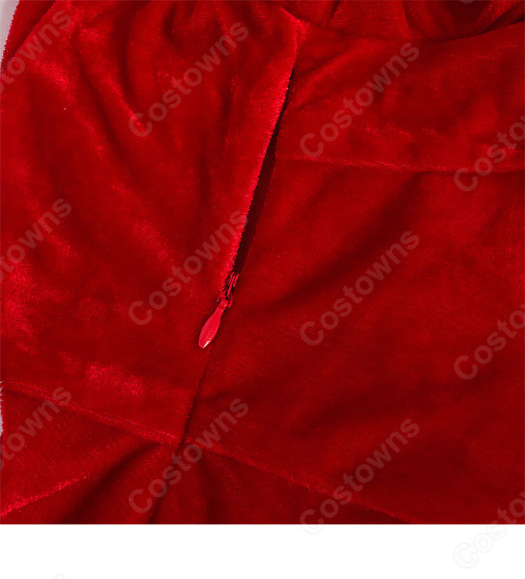 2023 クリスマス衣装 コスプレ テーマパーティー衣装 長袖 Vネック ワンピース-7