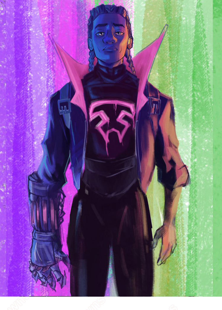 スパイダーマン:アクロス・ザ・スパイダーバース プラウラー マイルス・モラレス コスプレ衣装-1