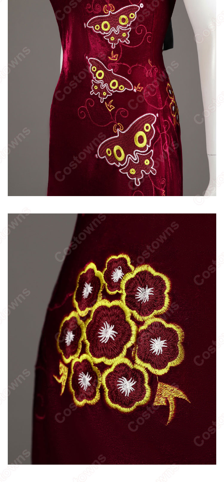 バイオハザード4 エイダ・ウォン コスプレ衣装 真紅 チャイナドレス-6