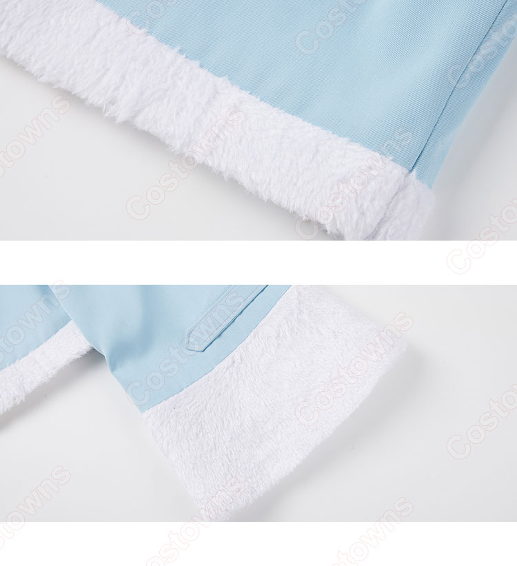 葬送のフリーレン フェルン コスプレ衣装 北側諸国の冬 冬服（水色コート、ワンピース、マフラー、ベルト）-7