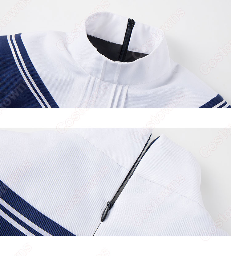 葬送のフリーレン フェルン コスプレ衣装 北側諸国の冬 冬服（水色コート、ワンピース、マフラー、ベルト）-9