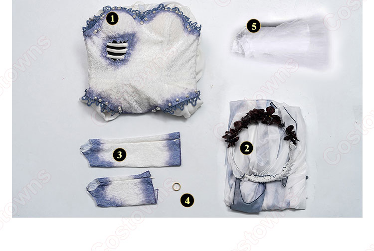 ティム・バートンのコープスブライド エミリー コスプレ衣装-12