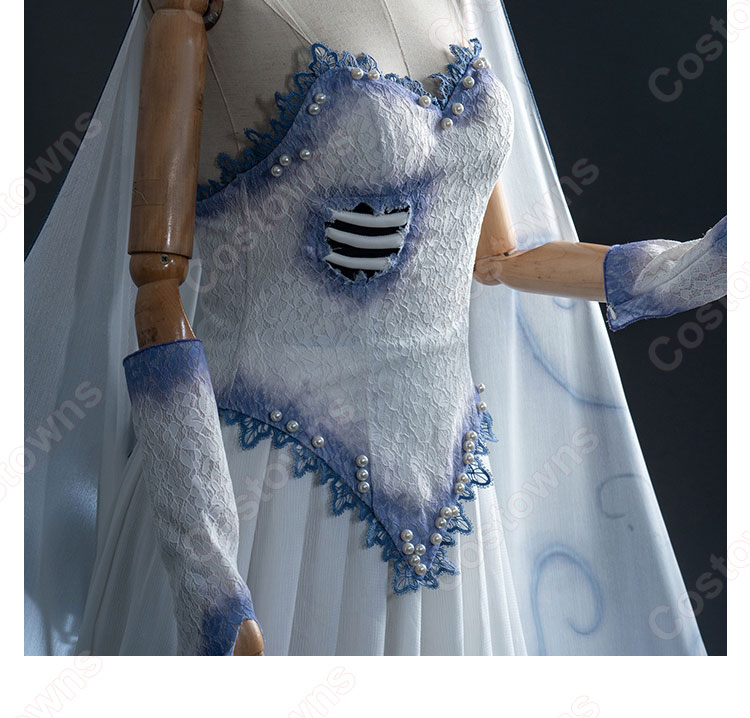 ティム・バートンのコープスブライド エミリー コスプレ衣装 ティム・バートンのコープスブライド エミリー コスプレ衣装