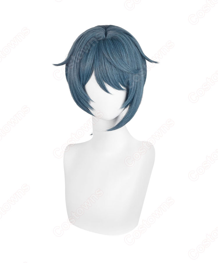 原神 行秋 竹身雨化 コスプレウィッグ-2