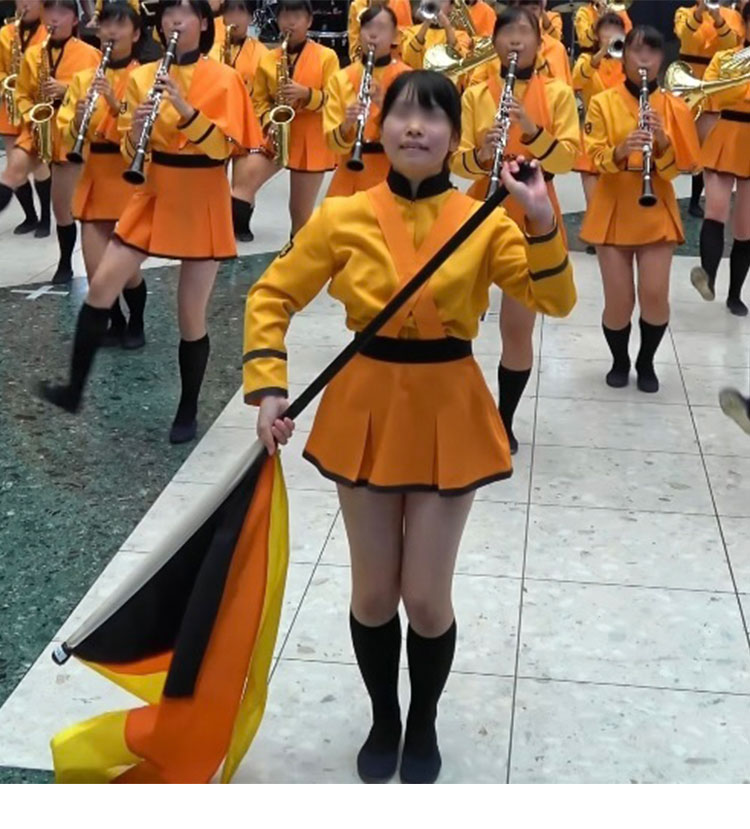 京都橘高等学校 吹奏楽部 コスプレ衣装 オレンジ色 ユニフォーム - Costowns