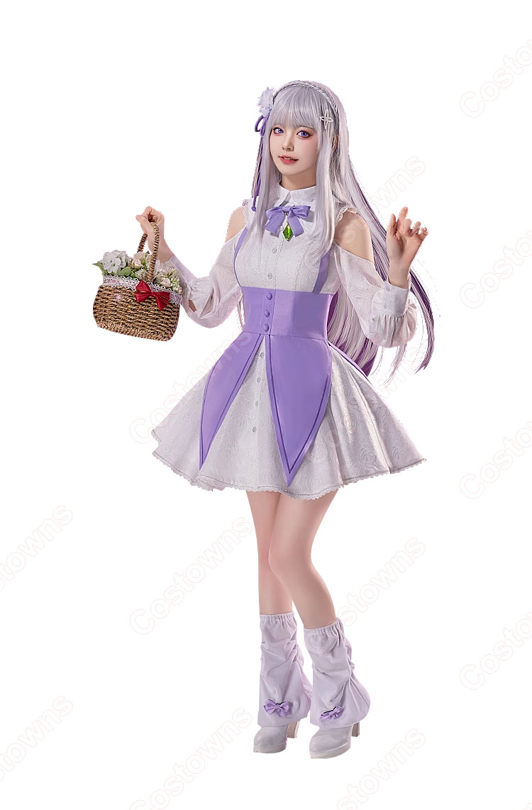 Re:ゼロから始める異世界生活 Memory Snow エミリア コスプレ衣装-1