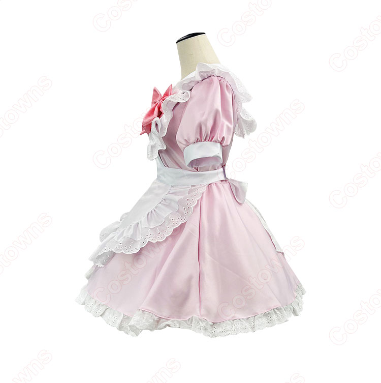 セガコラボカフェ マギアレコード 魔法少女まどか☆マギカ外伝 鹿目まどか メイド服 コスプレ衣装-3