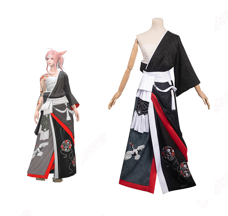 ファイナルファンタジーXIV 夜鶴胴着 コスプレ衣装 着物-1