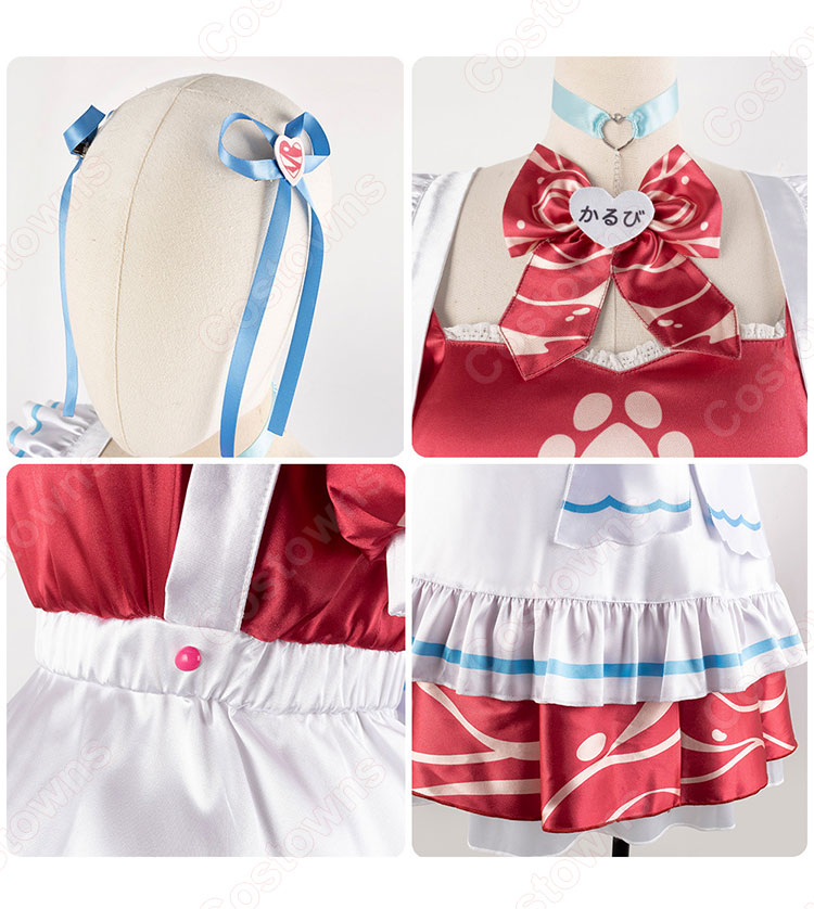 バーチャルYouTuber 赤見かるび コスプレ衣装 メイド服-7