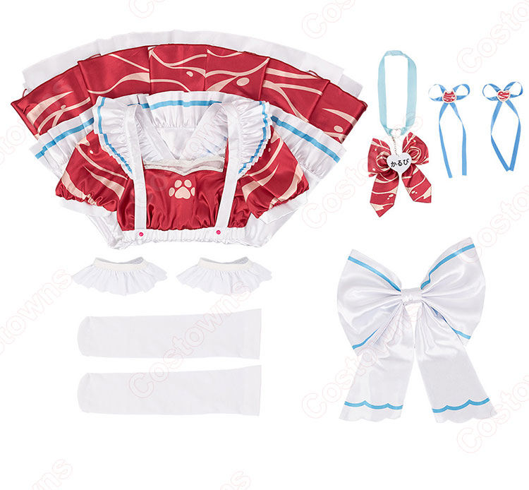 バーチャルYouTuber 赤見かるび コスプレ衣装 メイド服-8