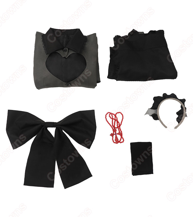 【推しの子】 星野ルビー 吸血鬼 コスプレ衣装 ハロウィン 真っ黒衣装 メイド服-12