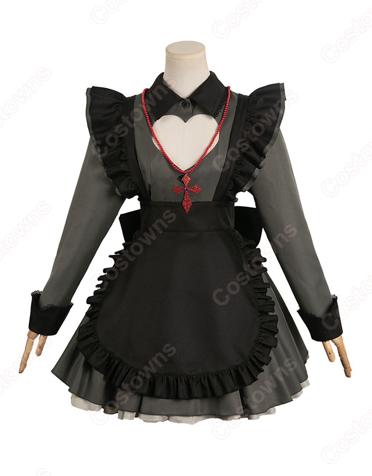 【推しの子】 星野ルビー 吸血鬼 コスプレ衣装 ハロウィン 真っ黒衣装 メイド服-2